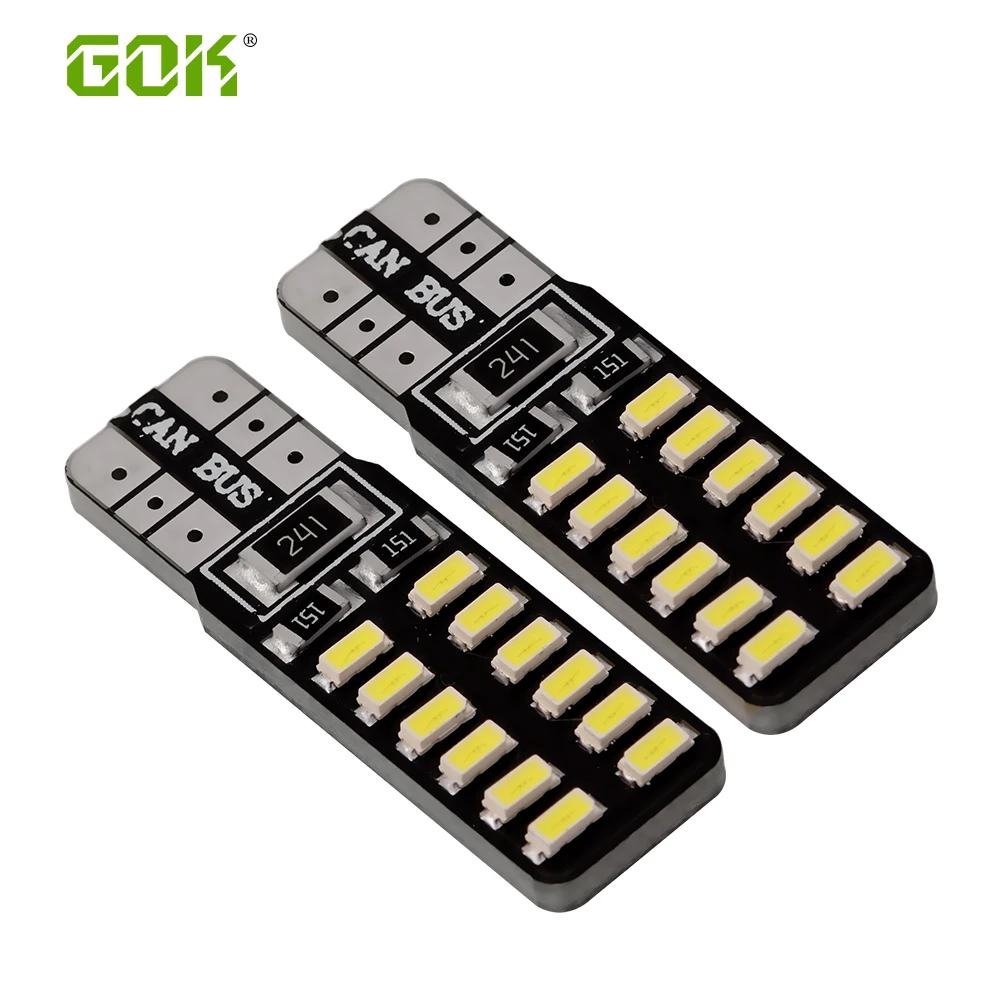 100pcs T10 Canbus Led 24led 3014 Smd W5w Car Lighting 194 T10 24smd Led Bulb No Obc Error Interior Lights For Volkswagen Bmw E46