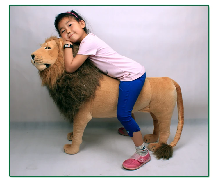 simulation standing lion plush toy large 110x70cm surprised birthday gift b0578