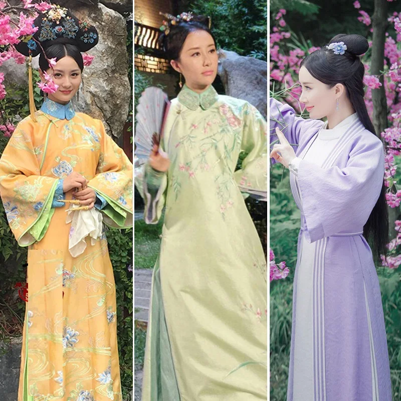 

4 Designs ShuChang Xue Qingcheng Qing Dynasty Princess Costume Hanfu for TV Play Legend of LongZhu Wu Jian Dao female hanfu