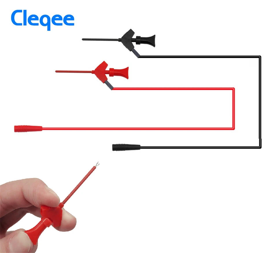 Cleqee P1511B spina femmina da 2mm a gancio di prova a molla interna il Kit di cavi di prova AWG può collegare la sonda multimetro digitale