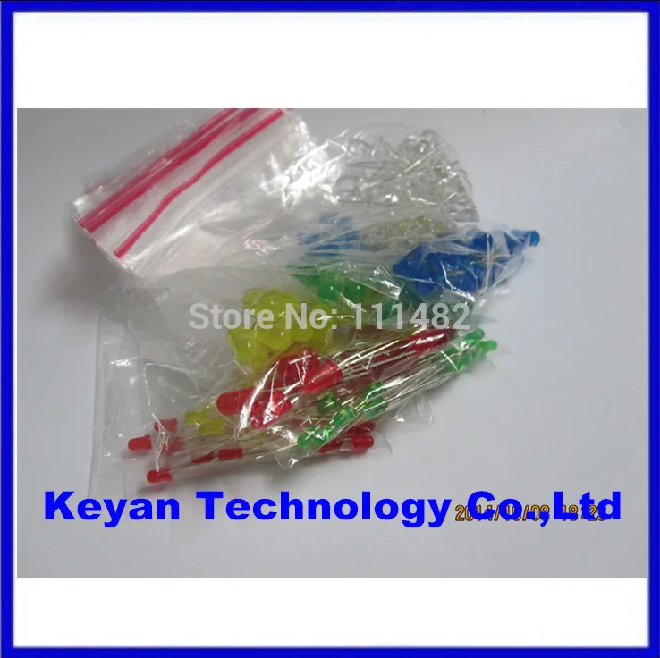 10 Values x20pcs =200pcs 3mm 5mm Red/Yellow/Green/Blue/White Round led diode Mixed Color kit