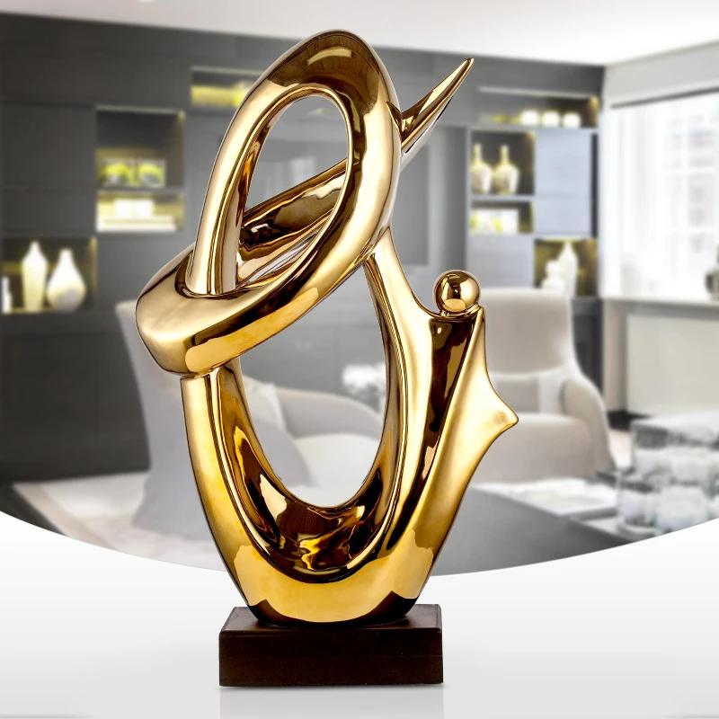 

European Modern Ceramic Abstract Sculpture Art Decoration Gift Home Decor Living Room Home Office Handicraft Small Size Statue