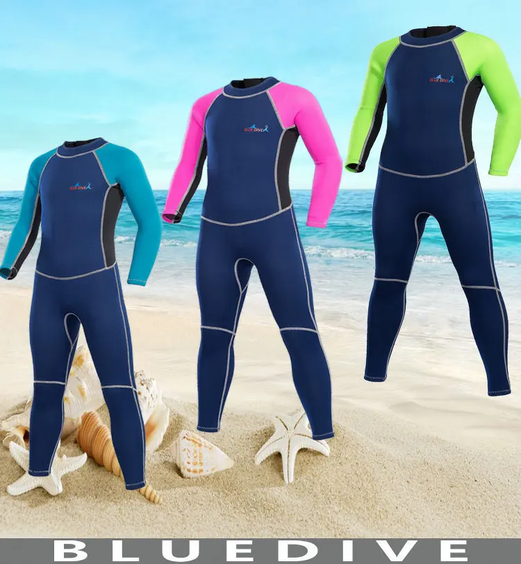 

New 2mm children's wetsuit warm one-piece swimsuit boy and girl