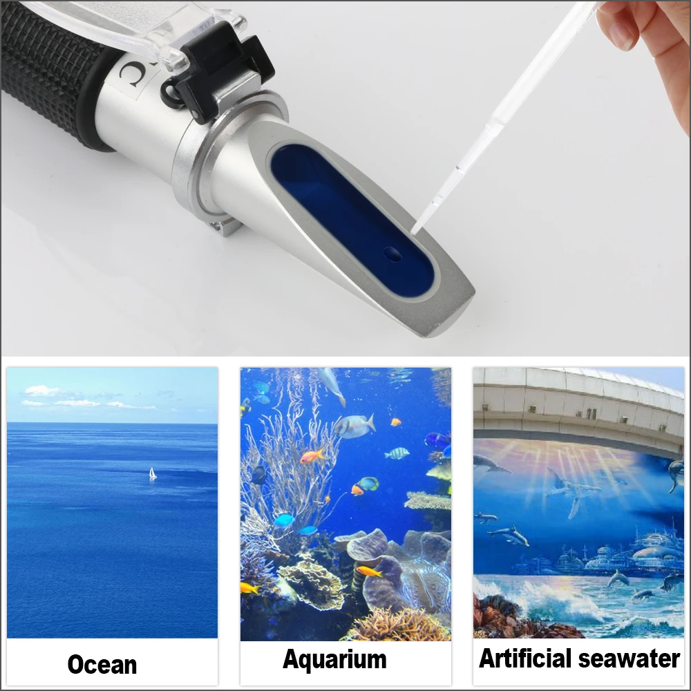 RZ Refractometer Seawater Salinity Auto Water Salt Hydrometer Tester Professional 0-10% Aquarium Digital Handheld Refractometer