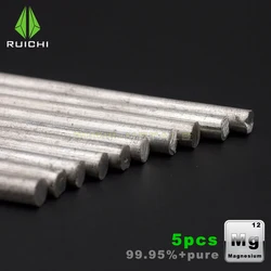 New 5pcs  High  Purity 99.95% Mg Magnesium Metal Rod Welding Soldering Magnesium Bar Survival Emergency Tools