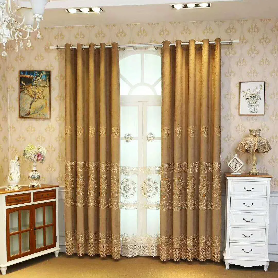 Slow Soul Lucky Fortune Chenille Curtains Coffee Blue Purple Pink Traditional Chinese Endless Embroidered Luxury For Living Room