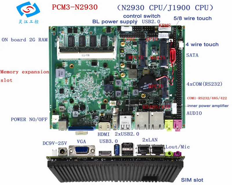 repair motherboard industrial motherboard J1900 2.4GHZ CPU Board