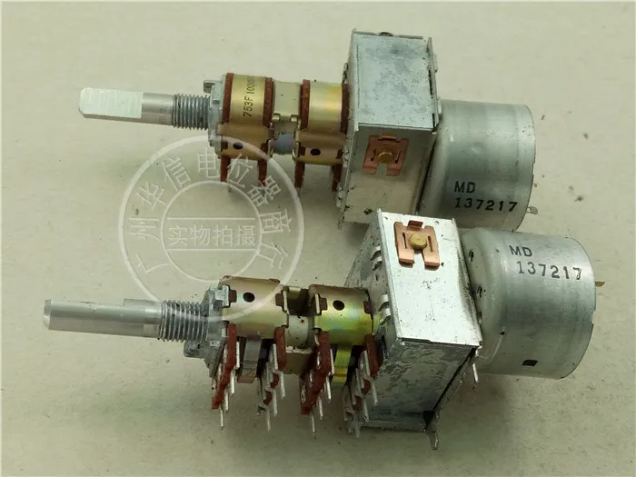 [VK] Taiwanese RK16314MG 16-type quadruple with motor potentiometer B100K x4 handle thread length 25MMF switch