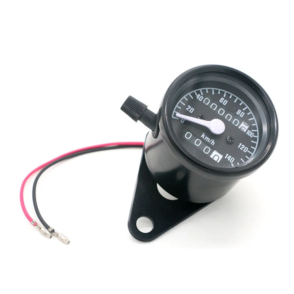 DC 12V Universal Motorcycle Odometer Speedometer Tachometer Motorbike Refit Vintage Instrument Scooter Motor Retro Black Meter