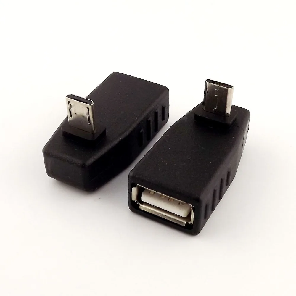 10 шт. угол вниз Micro USB 5-контактный B штекер к USB 2.0 A женский хост-адаптер OTG