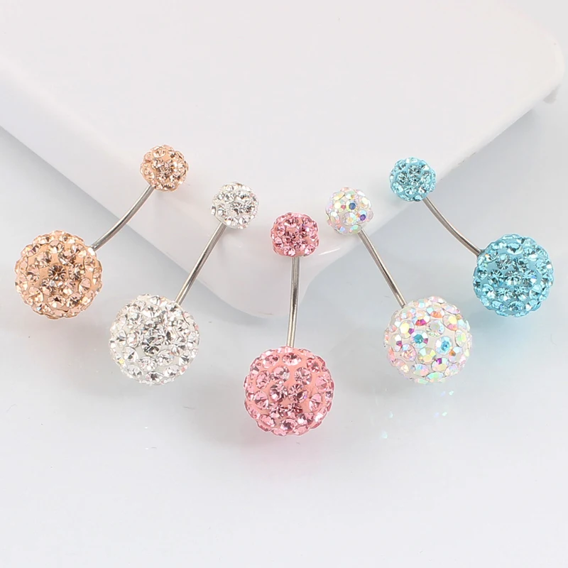 High quality Belly button rings Disco body piercing navel rings body jewelry Wholesale 20G Surgical Steel earring two uses