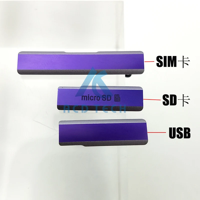 100% oryginalny nowy port ładowania USB Osłona wtyczki przeciwpyłowej + port Micro SD + gniazdo karty SIM Wodoodporny dla Sony Xperia Z1 L39H C6903 — zdjęcie 3