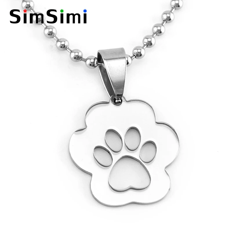 2018 DIY jewelry high polish bear's paw baby foot toes Necklace bracelet Pendant stainless steel DIY Necklace wholesale tags