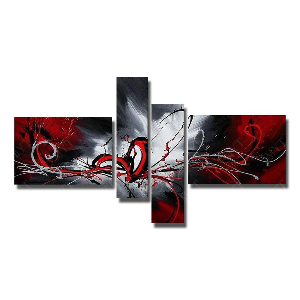 Large Size Wall Decor Abstract Painting  Hand Painting Oil Painting for Living Room Decor Wall Art  On Canvas  4Peices