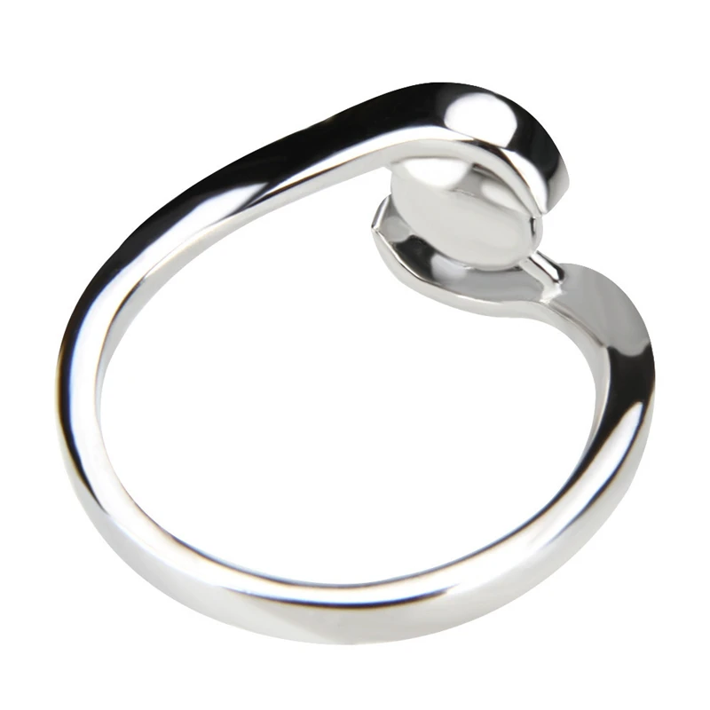 CLUCI 925 Sterling Silver Symmetrical Design Pearl Ring for Women Party Jewelry Simple Fashion Rings Jewelry For Women SR1029SB