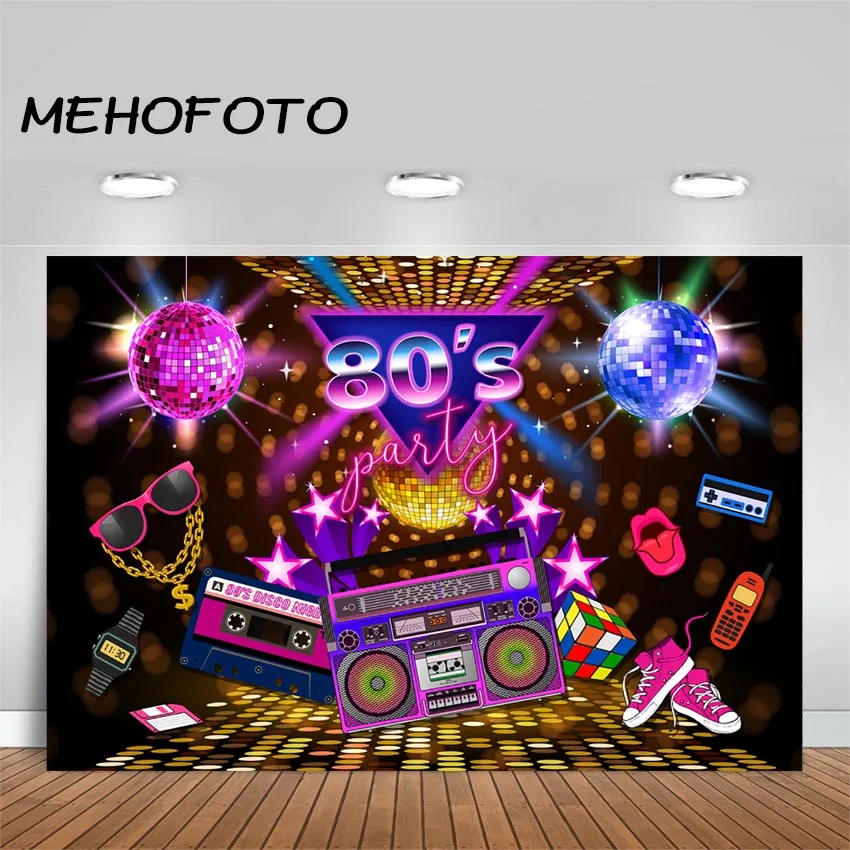 

MEHOFOTO 90s Party Background for Photo Studio Graffiti Retro Radio Disco Birthday Decorations Photography Backdrops Prop WD118