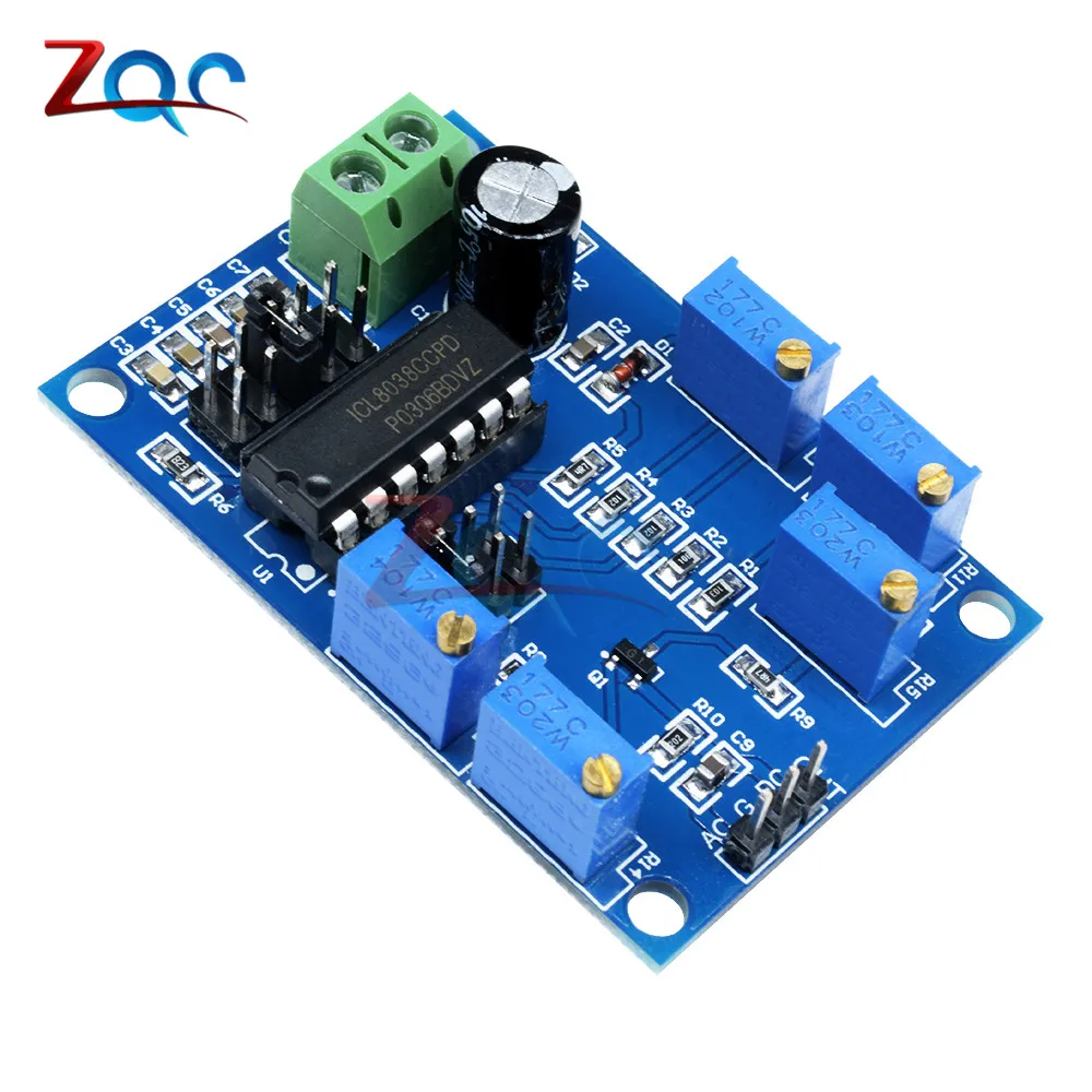 ICL8038 Signal Generator Medium/Low Frequency 10Hz-450KHz Triangular/Rectangular/Sine Wave Generator Module 12V to 15V