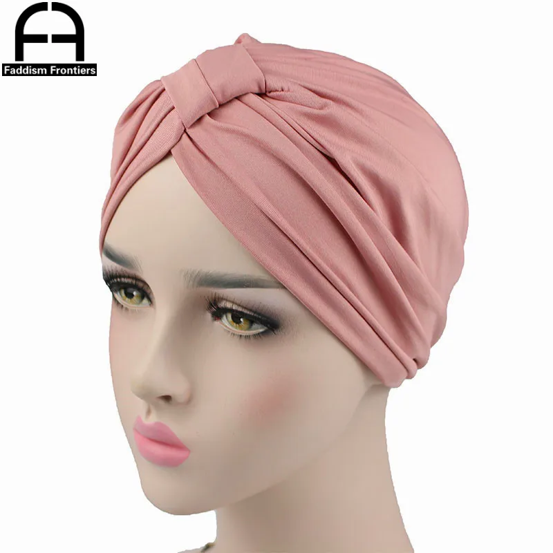 Women Turban Stretchy Spandex Turban Hat Headband Muslim Turban Headwear for Chemo Bandanas Hair Accessories