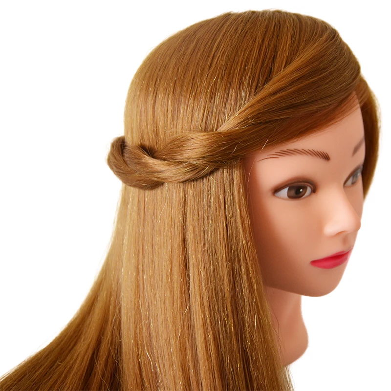 Doll Head For hairstyles Training Mannequin Head 85% Real Human Hair For Practice Curl Iron Straighten Hot Tongs Hairdressing