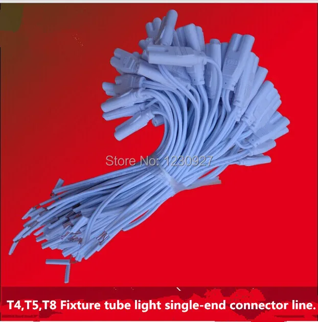 10pcs/lot  free shipping T4 T5 T8 LED fixture tube wire connector 2-hole plugs one end  connector  wire