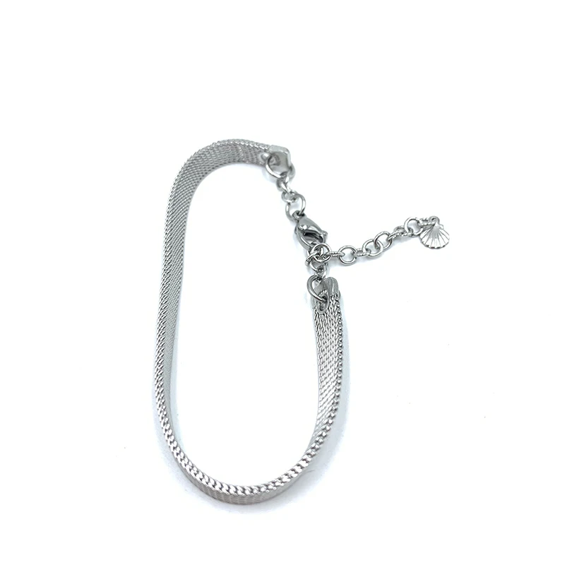 USENSET bracciale in maglia di acciaio inossidabile gioielli da donna 6MM bracciale rigido milano colore argento