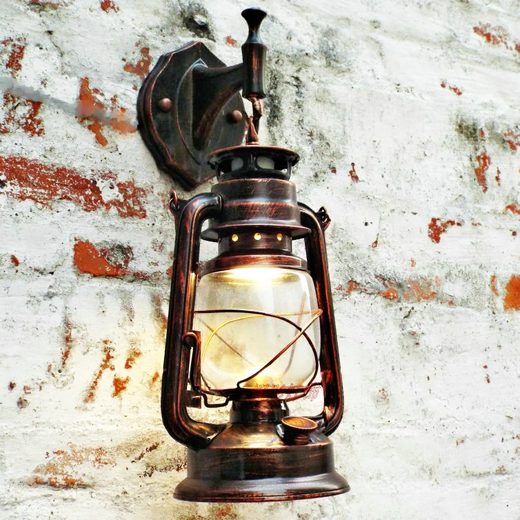 

Retro Wall Lamp Vintage Glass European Kerosene Beside Light For Bar Coffee Shop Bathroom Home Led Lights