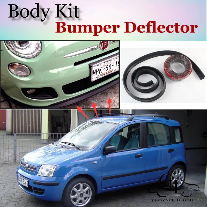 Bumper Lip Deflector Lips For Fiat Panda 169 MK2 2003~2012 Front Spoiler Skirt For TG Friends to Tuning / Body Kit / Strip