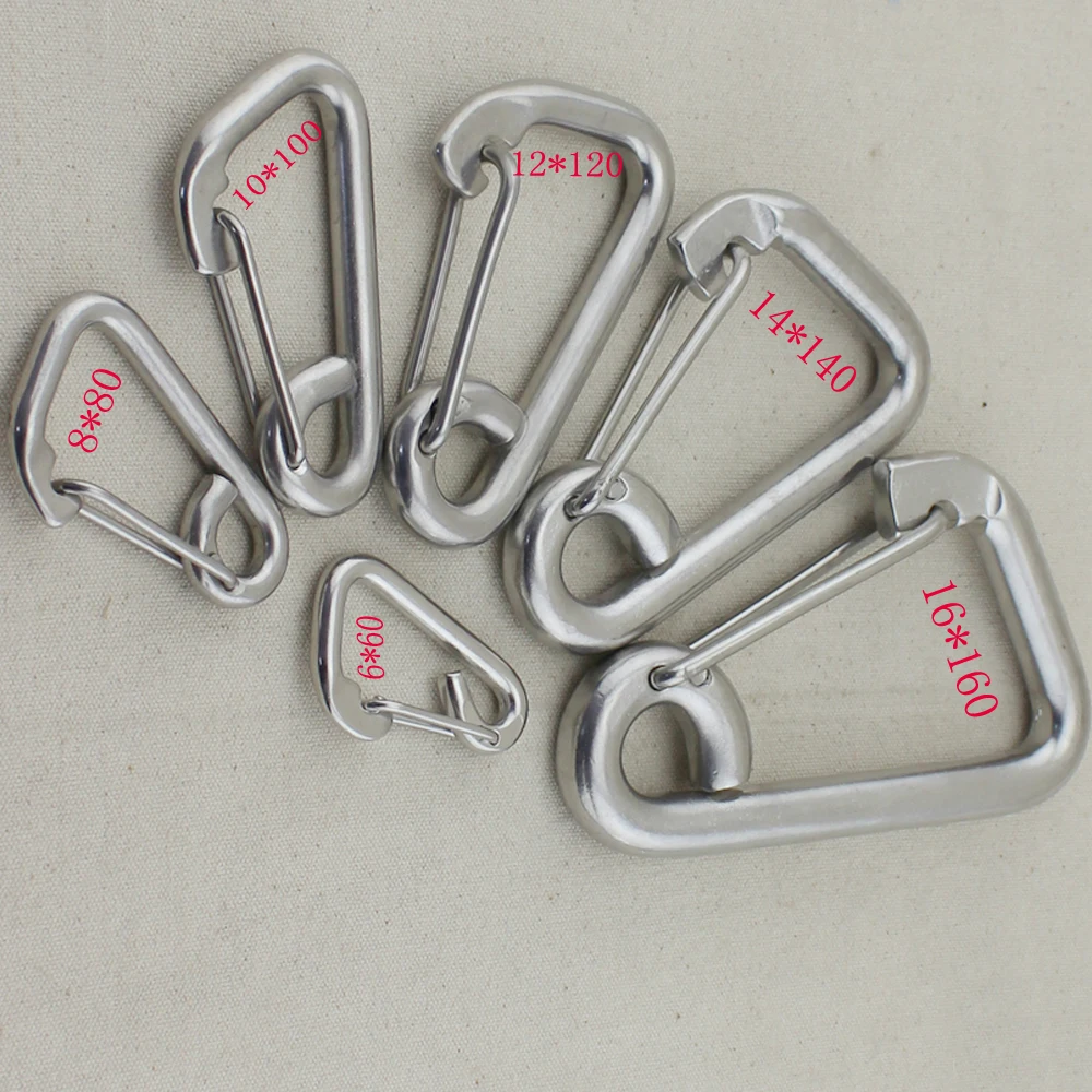 Multifunctional Stainless Simple Snap  Quick Link Lock Ring  Lanyard Hook Carabiner 6-22mm