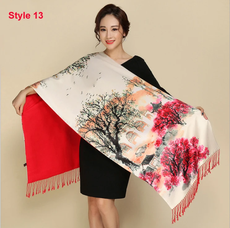 New Scarf Silk Satin Long Scarf Luxury Brand Women Double Side satin shawl Female high Quality Print hijab foulard winter Scarf