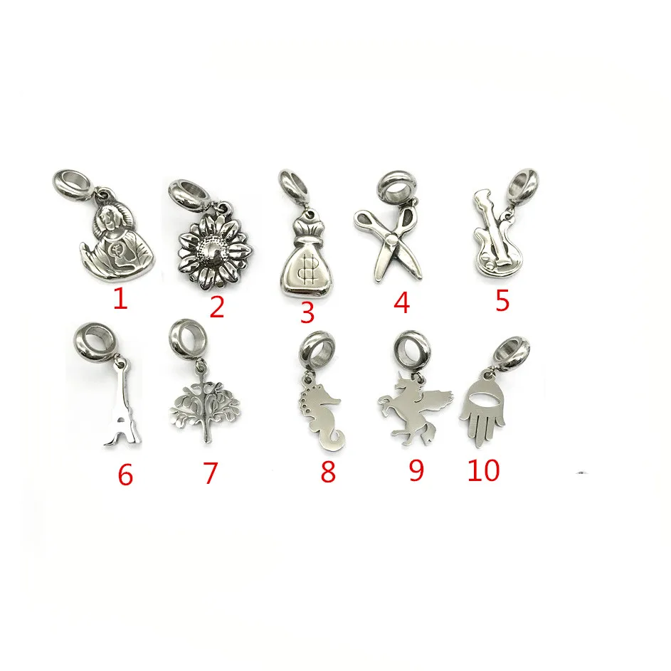 

Never Fade 316l Stainless Steel Series of Pattern Dangles Floating Charms Pendant Fit DIY Bracelet Necklace Wholesales