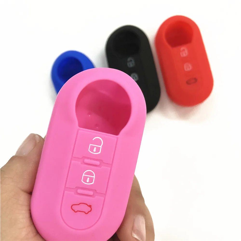 Silicone Car Remote Key Fob Shell Cover Case For Fiat 500 500L Bravo Ducato Doblo For Lancia Ypsilon Delta For Peugeot Boxer