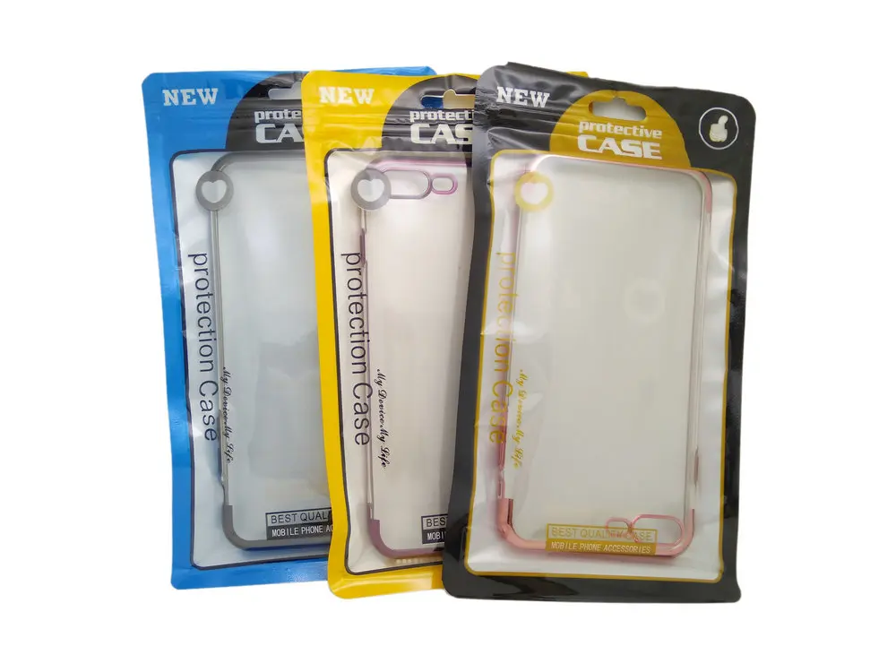 100pcs 12*21cm Clear Plastic zipper Retail Packaging Poly Bag for iPhone 5C 6S 6 7 plus Samsung S3 S5 S6 C5 C7 mobile case