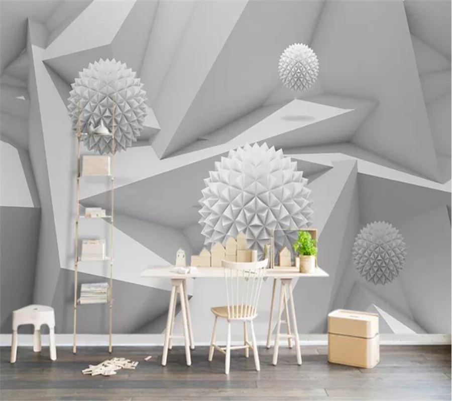 

Custom wallpaper 3d photo mural polygon ball abstract space TV background wall living room bedroom decorative painting wallpaper