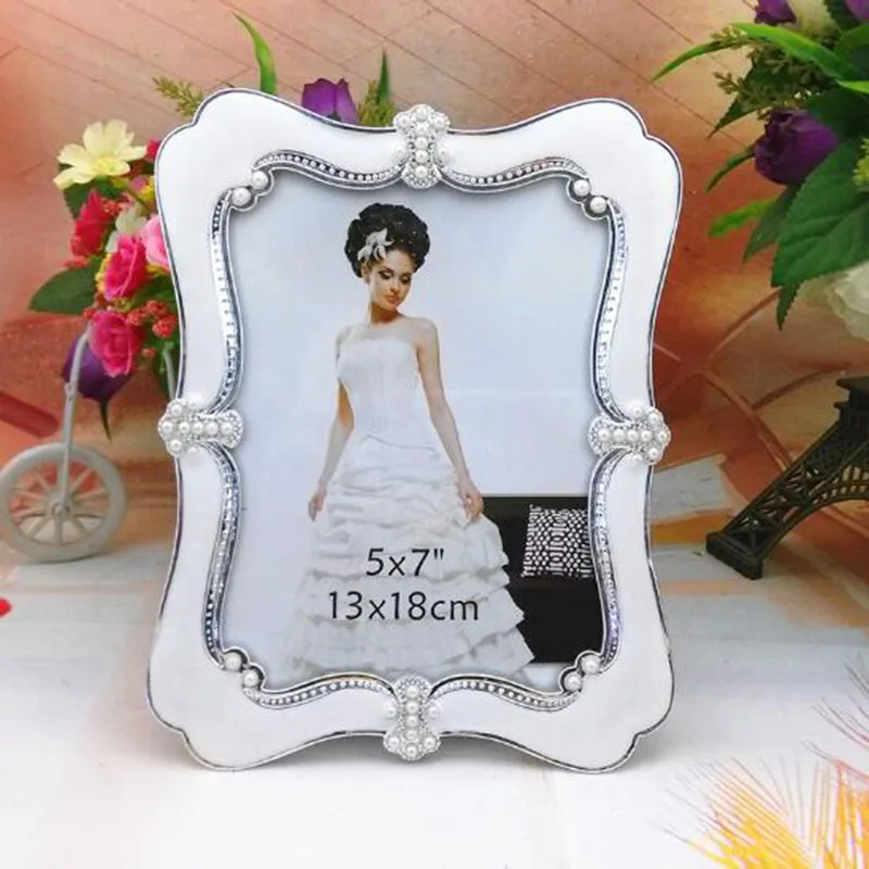 New 4inch/6inch/7inch Resin Pearl Photo Frame Desk Table Decor Picture Frame Wedding Family Photo Holder Creaive Ornaments