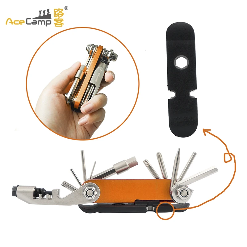 

AceCamp All in 1 Bike Tools Bicycle Survival Set Wrench Screwdriver Kit Pocket Size Portable Multifunction Repair Tool Kit