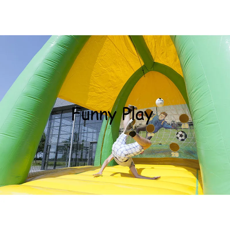 football goal bouncer playground sports carnival games commercial inflatable football soccer goal post soccer kick goal