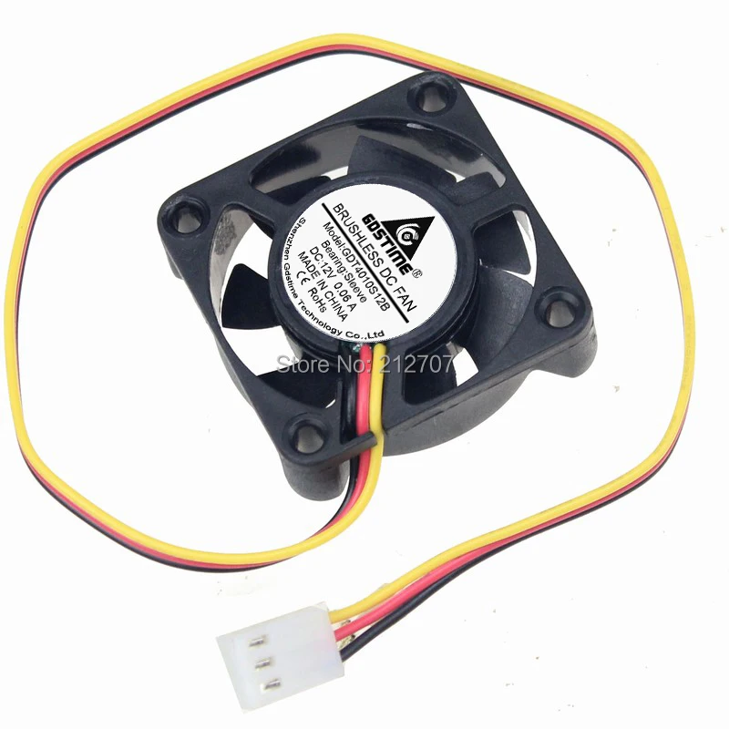 

10PCS Gdstime 12V 3Pin 40mm Mini 4cm DC Brushless Computer Cooler Cooling Fan PC 40X40X10MM