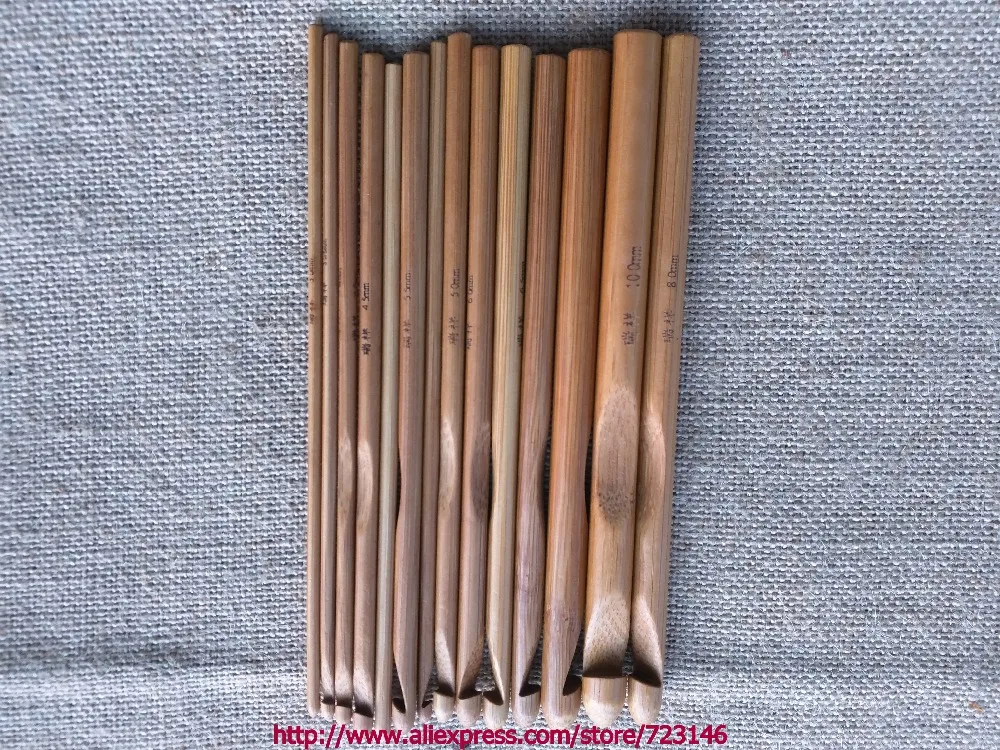 12 SIZE Sweater knitting Circular Bamboo Handle Crochet Hooks Smooth Weave Craft Needle 3MM5MM 6MM 7MM 8MM 10MM 18MM 20MM 25MM