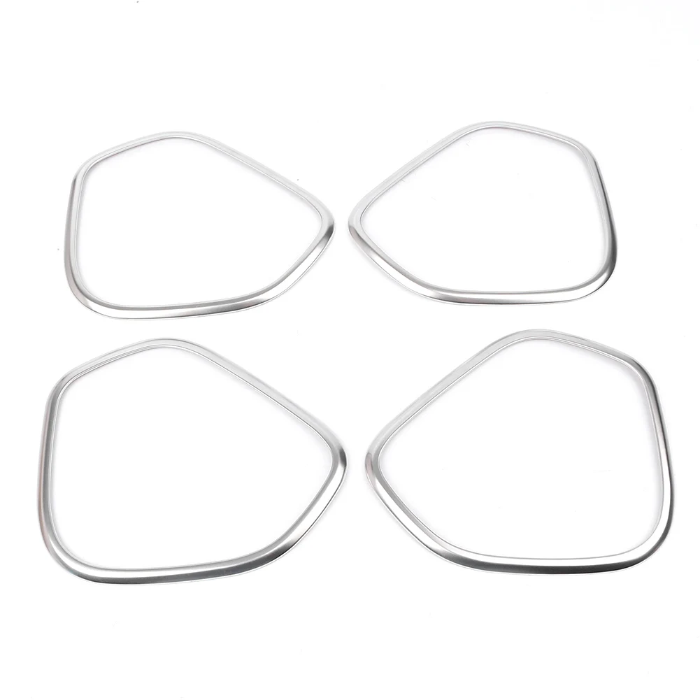 Car Steel Interior Car Door Speaker Cover Trims For Volvo XC60 2018 4pcs Silver Accessories