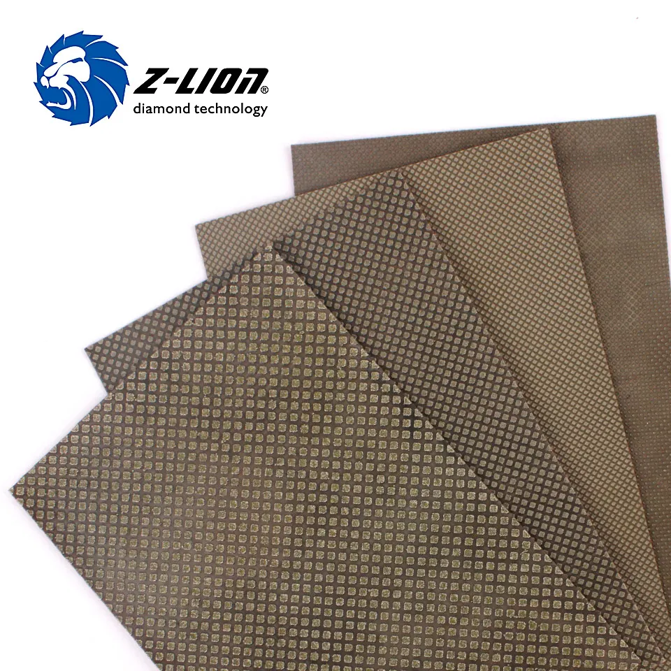 Z-LION 1 Piece Diamond Electroplated Polishing Sheet Abrasive Sandpaper 120*180mm for Grinding Stone Glass Ceramic Diamond Tool