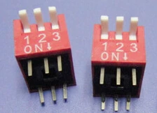 FREE SHIPPING 10PCSx China Quality DP-03 Red 3P DIP Switch 2.54mm DIP-6 3 Position Encoder Switch