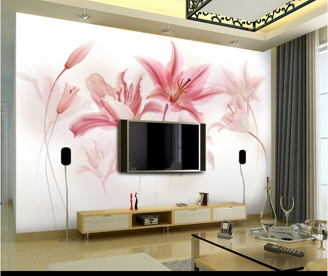 

The latest 3D large murals, de parede Papel, modern minimalist Lily wall paper, living room TV bedroom wall bedroom wall paper