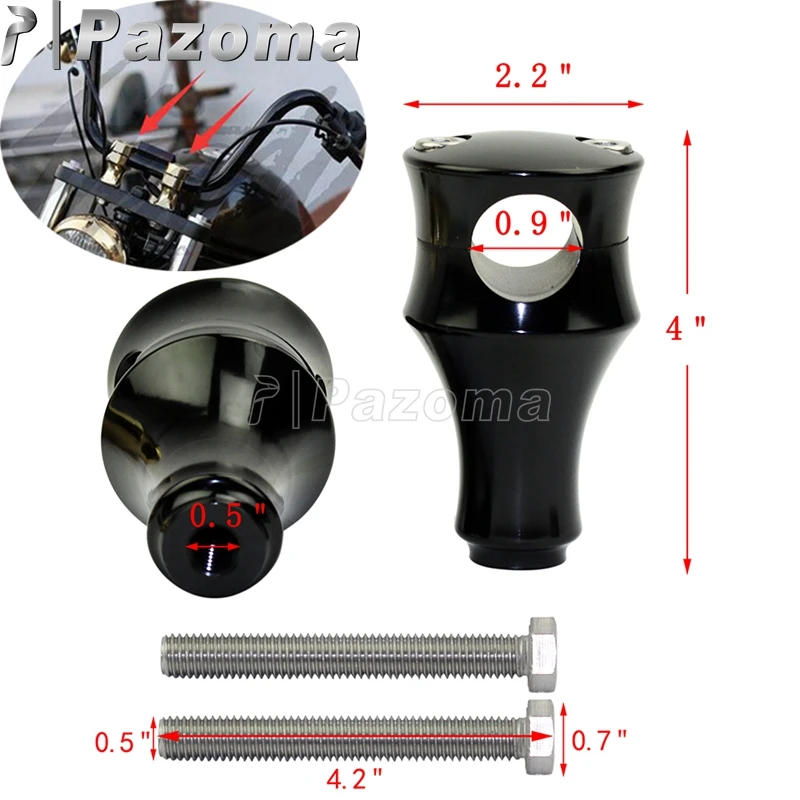 Abrazadera de montaje para manillar de motocicleta, elevadores de manillar de aluminio negro de 25mm para Harley Dyna Sportster Softail Honda Shadow