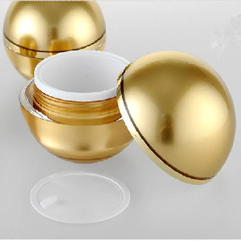 

15PC/lot High Quality 15g 30g 50g Spherical Acrylic Cream Bottle Ball Type Cream Jar Manufacturers Golden Color Cosmetic Jar Pot