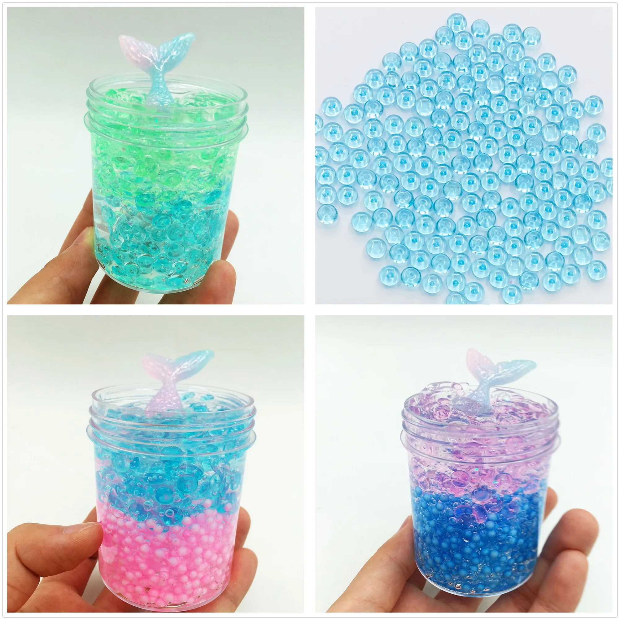 500g Transparent Acrylic Round Beads DIY Fluffy Slime Clay Anti Stress Toy Creative Fishbowl Crystal Beads Crafts Party Supply