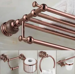 Tuqiu New brass and Jade Rose Gold Bathroom Accessories ,Paper Holder,Towel Bar,Soap basket,towel rack,hook bathroom Hardware