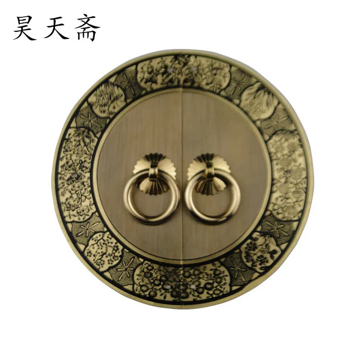 [Haotian vegetarian] antique furniture copper door handle lock piece Ming HTB-254, paragraph four gentlemen 14cm