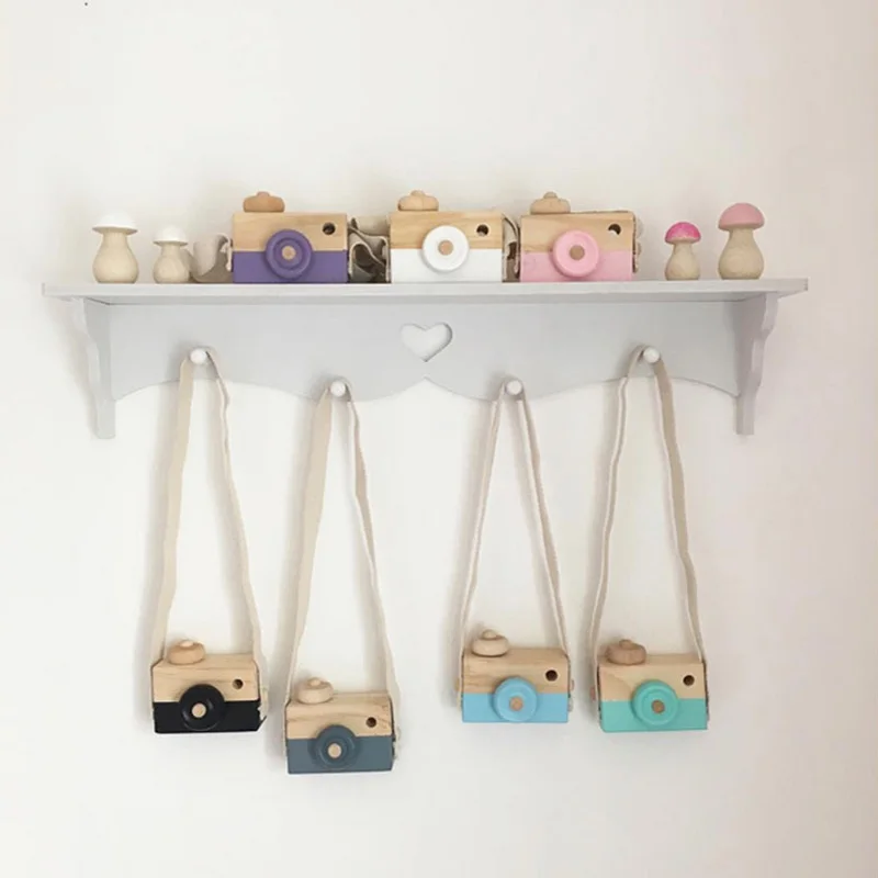 Cute Baby Toys Mini Hanging Wooden Camera Photography Toys for Kids Montessori Toy Gift Children Wooden DIY Presents