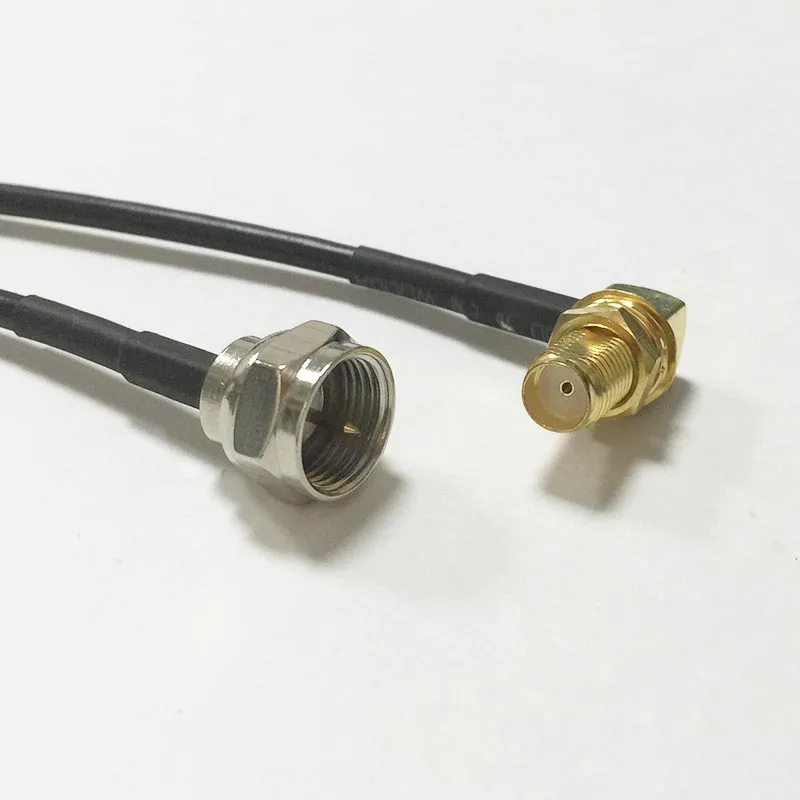 Nuevo Cable Coaxial de módem SMA hembra tuerca de gato interruptor de ángulo recto F conector de enchufe macho RG174 Cable de 20CM 8 pulgadas adaptador RF Jumper