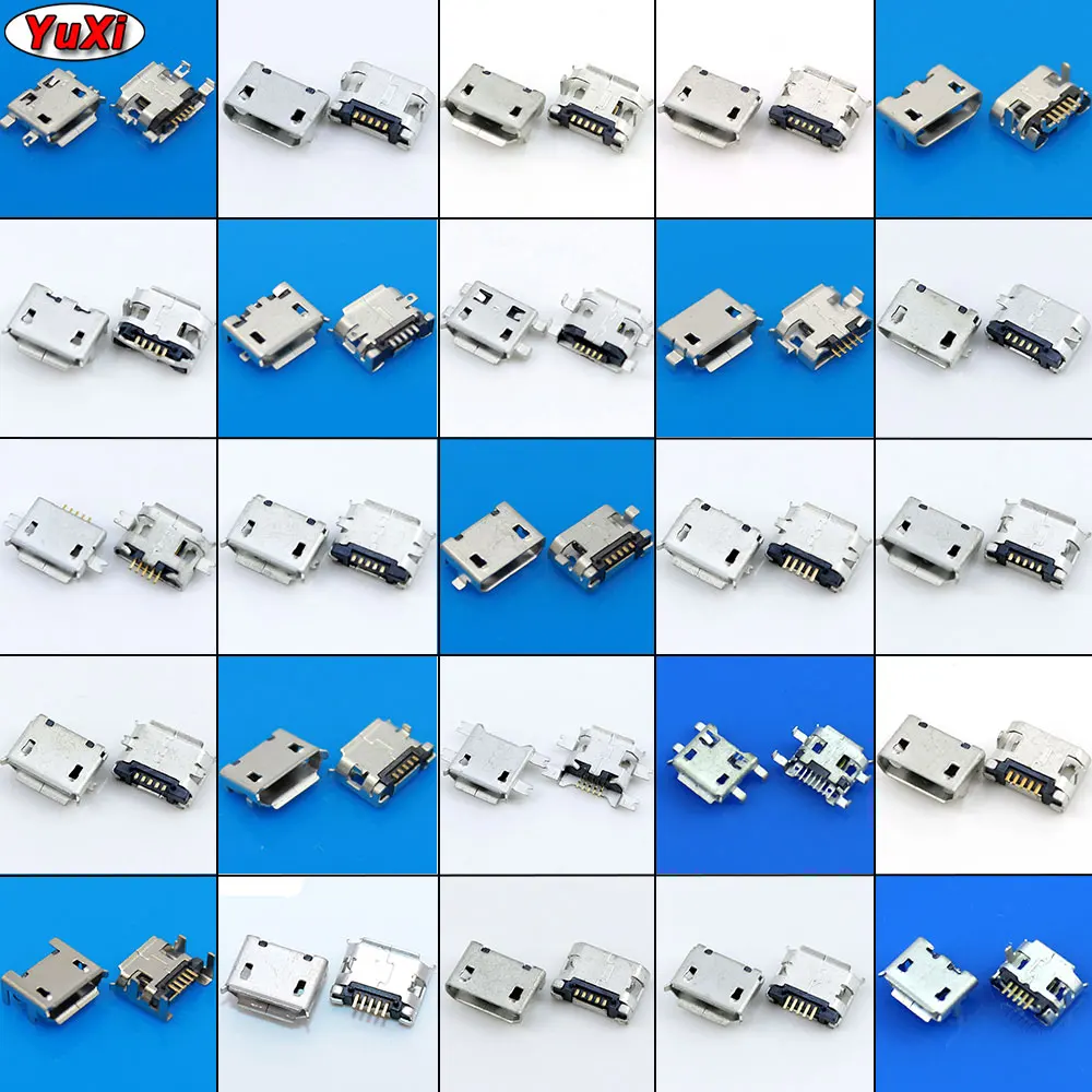 

YuXi 25models Micro USB Connector DC Jack 5pin V8 Port Charging Data Plug Pocket for Lenovo Huawei ZTE Huawei mobile,tablet GPS